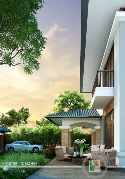 Thiết kế sân vườn biệt thự hiện đại _ Mẫu số 2
