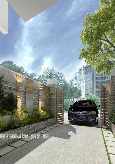 Thiết kế sân vườn biệt thự phố