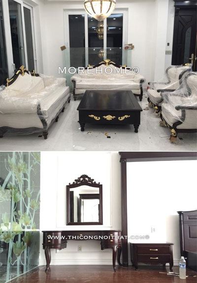 Thi công lắp đặt nội thất biệt thự Bắc An Khánh phong cách cổ điển