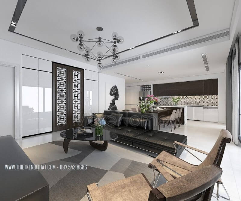 Mẫu thiết kế nội thất phòng khách trẻ trung, hiện đại không lo bị lỗi mốt Thiết kế chung cư