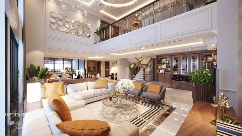 Trang trí nội thất phòng khách đẹp với đồ nội thất hiện đại cao cấp Thiết kế chung cư
