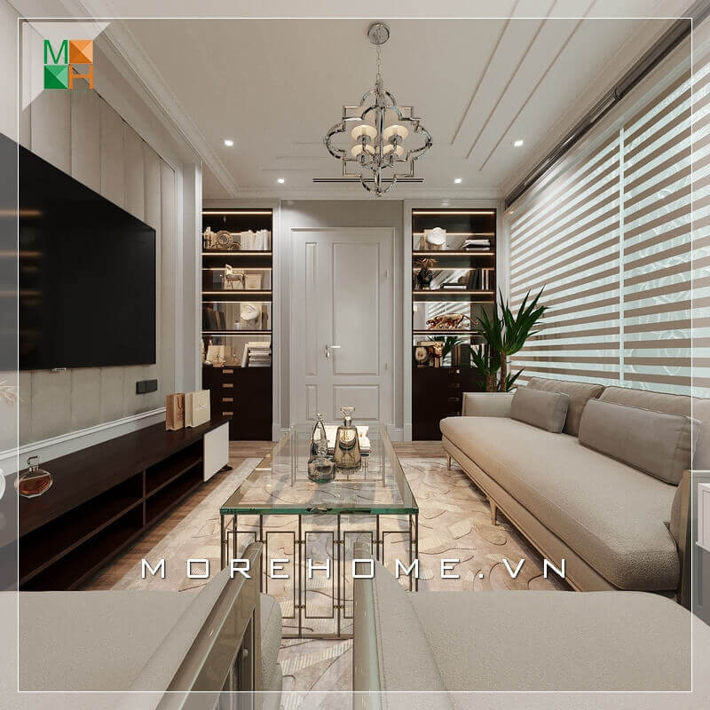 Một phòng khách tân cổ điển đẹp sẽ phải thể hiện được rõ nhất tính năng của nó bằng cách lựa chọn nội thất thông minh và lựa chọn màu sắc phù hợp nhất đối với thiết kế ngôi nhà. Thiết kế chung cư