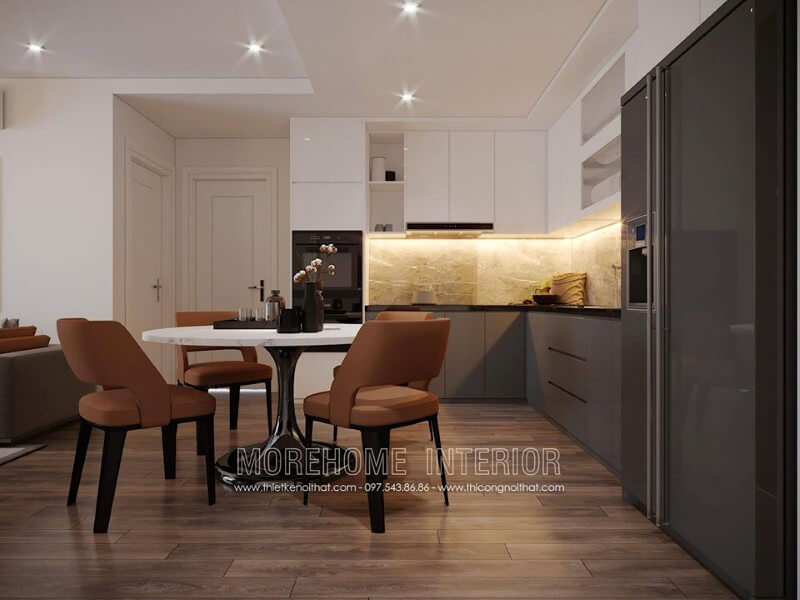 Mẫu tủ bếp hiện đại được nhiều khách hàng lựa chọn cho nhiều căn hộ có diện tích nhỏ như chung cư, nhà phố... Thiết kế và sản xuất tủ bếp đẹp