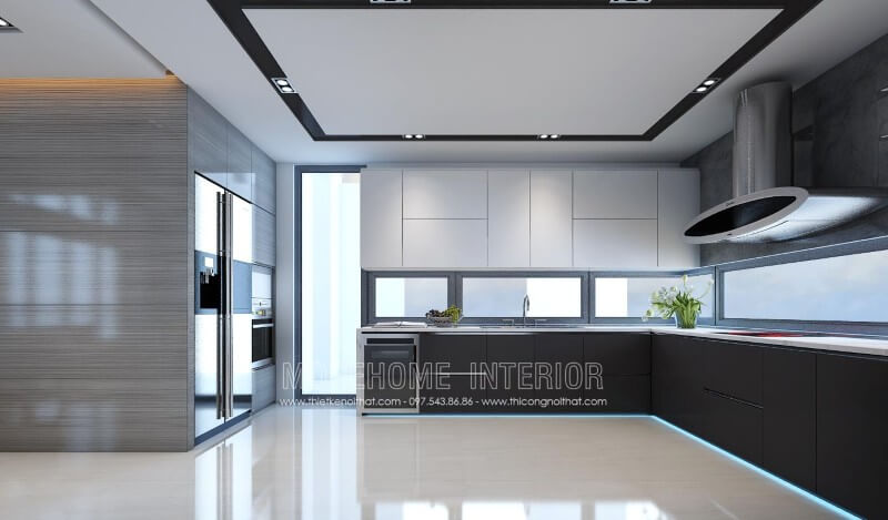 Thiết kế tủ bếp gỗ công nghiệp phong cách đơn giản, nhẹ nhàng nhưng vẫn đảm bảo công năng sử dụng cho người nội trợ trong quá trình nấu nướng Thiết kế và sản xuất tủ bếp đẹp