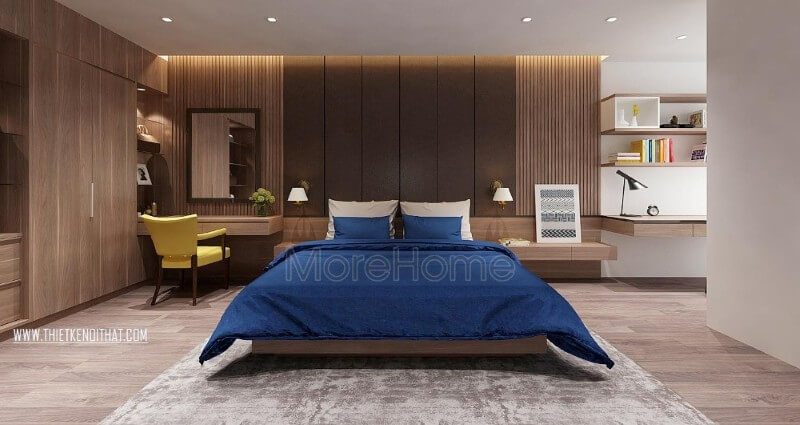 Mẫu tủ quần áo gỗ công nghiệp đầy mới lạ, các ngăn tủ đứng và ngang được thiết kế hợp lí, giúp gia chủ lưu trưc được nhiều quần áo, túi xách...
