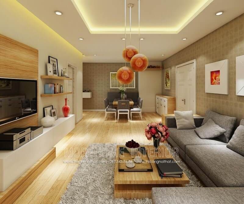 Bàn trà MH-HD001 trang trí phòng khách chung cư sang trọng