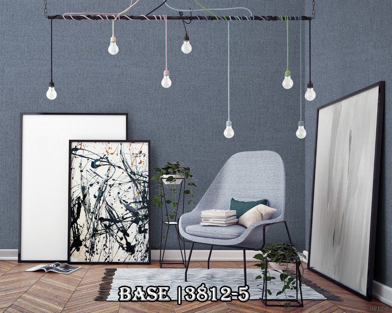 Một không gian sáng tạo và đầy nghệ thuật được decor bởi mẫu giấy dán tường 3812-5 và những bức tranh trừu tượng.