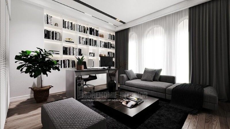 Trang trí nội thất phòng làm việc tại nhà đẹp với các đồ nội thất hợp lý
