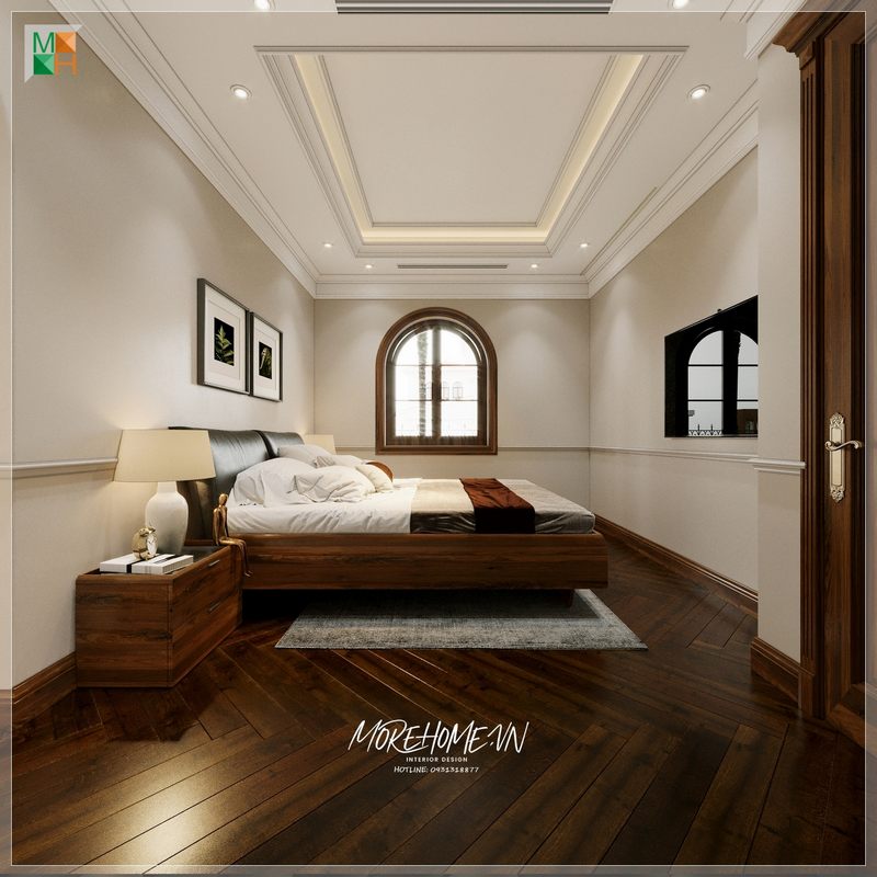 Chiếc giường ngủ màu trầm sẽ là 1 gợi ý tuyệt vời cho không gian phòng ngủ bạn không nên bỏ qua.