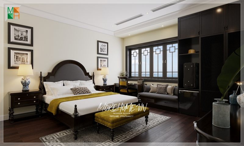 Kệ tủ quần áo sang trọng giúp gia đình bảo quản và sắp xếp gọn gàng các bộ trang phục.